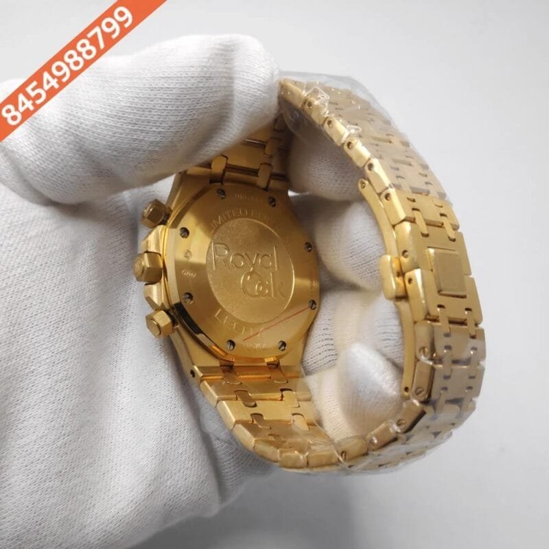 Audemars Piguet Royal Oak Chronograph Full Gold White Dial Swiss Watch - Image 6