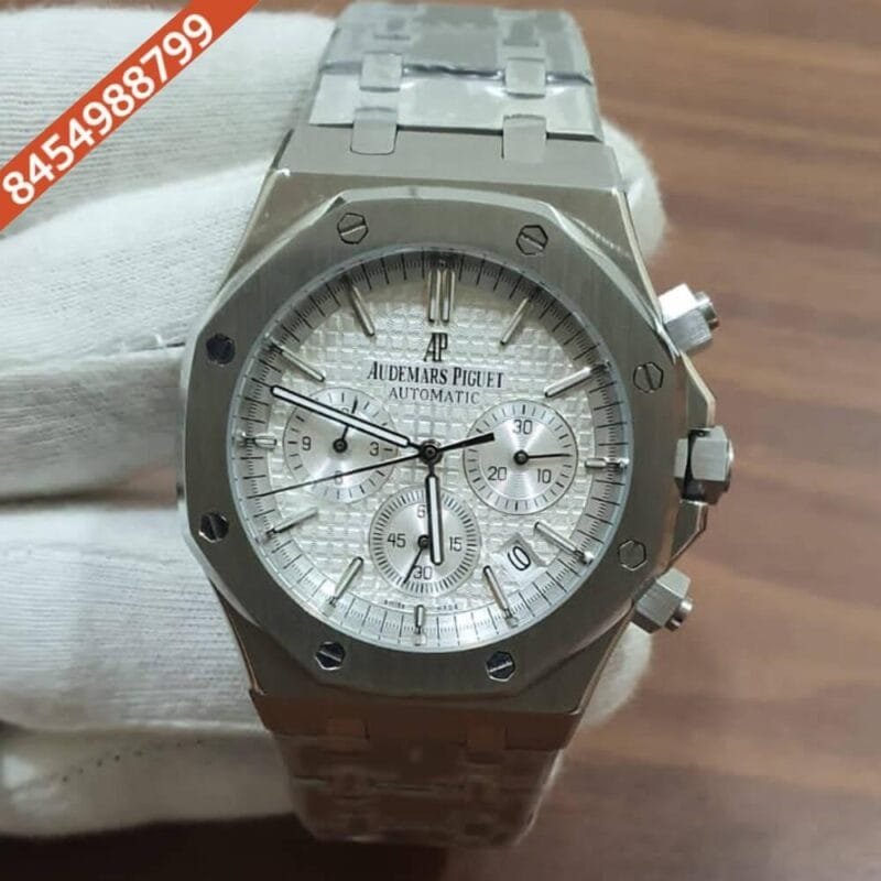 Audemars Piguet Royal Oak Chronograph Full Silver 41mm White Dial Watch