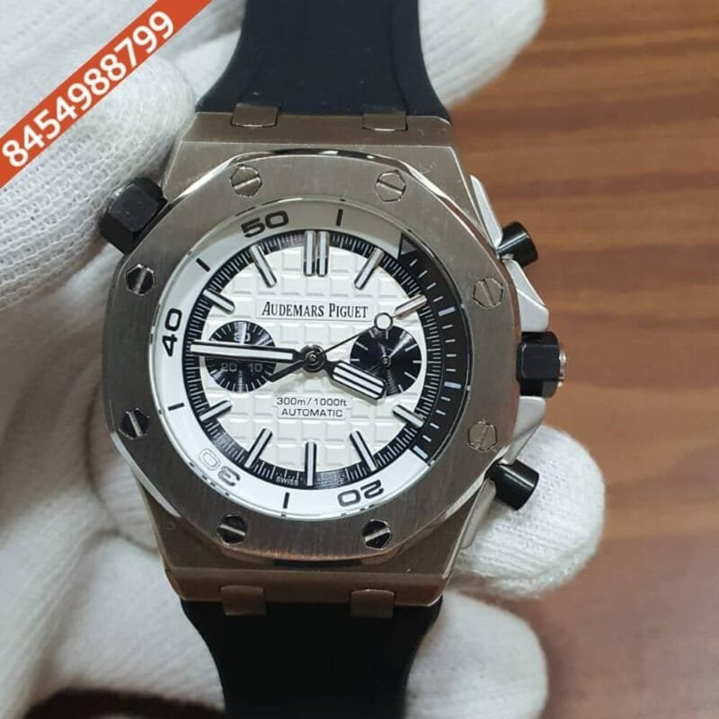 Audemars Piguet Royal Oak Offshore Diver Silver White Dial Chronograph Watch