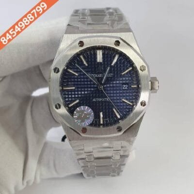 Audemars Piguet Royal Oak Silver Blue Dial Swiss ETA Calibre 7121 Automatic Movement Watch