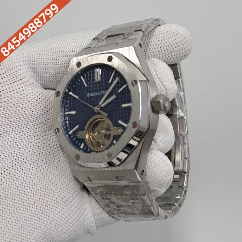 Audemars Piguet Royal Oak Tourbillion Blue Dial Stainless Steel Strap Swiss Automatic Watch - Image 3