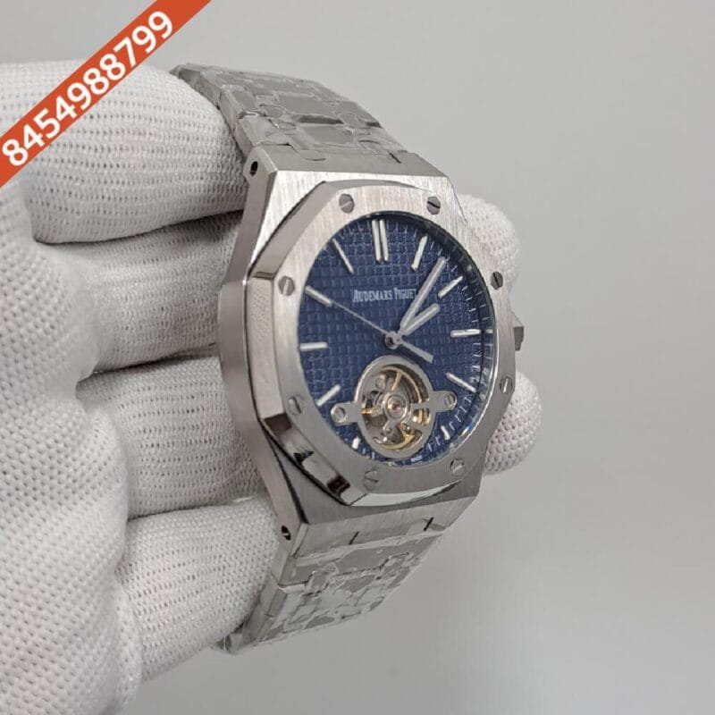 Audemars Piguet Royal Oak Tourbillion Blue Dial Stainless Steel Strap Swiss Automatic Watch - Image 2