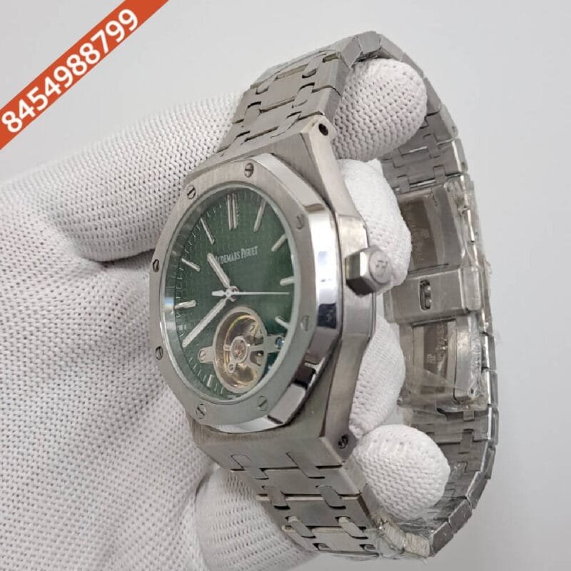 Audemars Piguet Royal Oak Tourbillion Green Dial Stainless Steel Strap Swiss Automatic Watch - Image 3