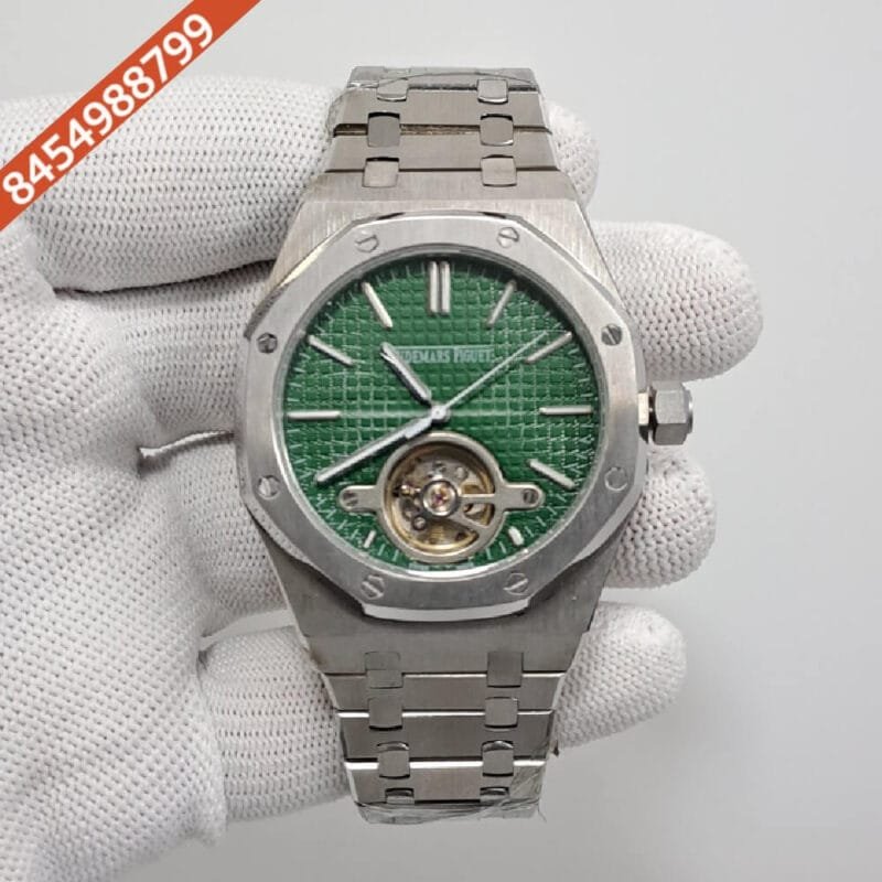 Audemars Piguet Royal Oak Tourbillion Green Dial Stainless Steel Strap Swiss Automatic Watch