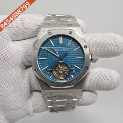 Audemars Piguet Royal Oak Tourbillion Light Blue Stainless Steel Strap Swiss Automatic Watch