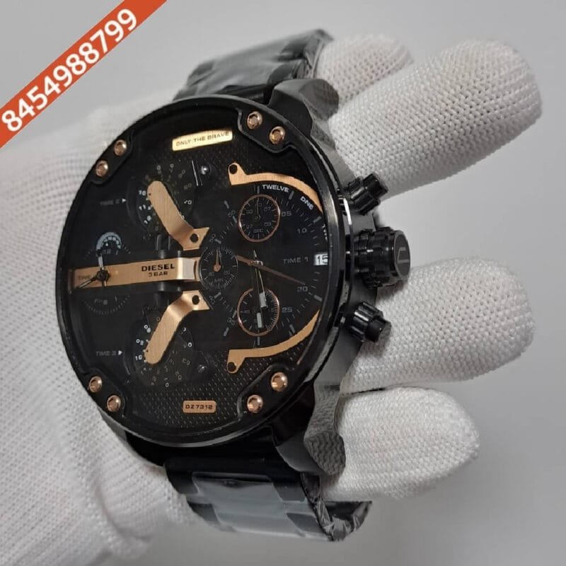 Diesel Big Daddy 10 Bar Full Black Swiss Quartz Watch - Image 2