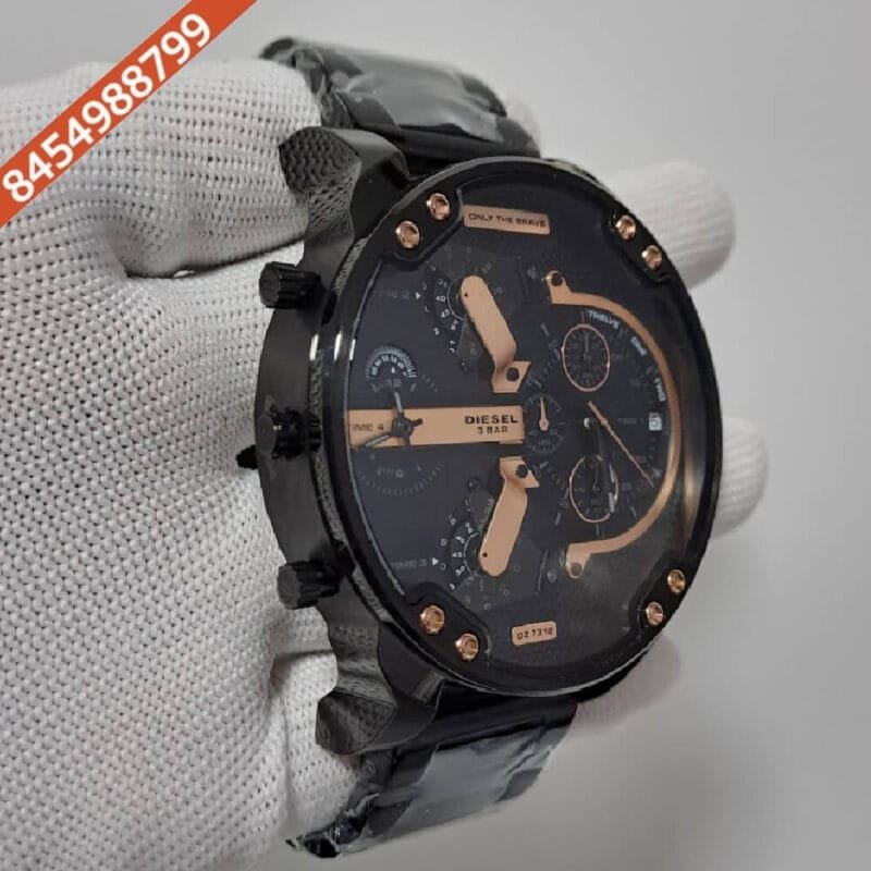 Diesel Big Daddy 10 Bar Full Black Swiss Quartz Watch - Image 3