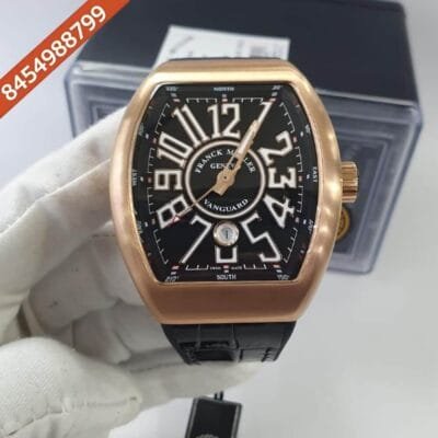 Franck Muller Vanguard Yachting Rose Gold Black Dial Swiss Eta V45 Sc Dt Yacht Automatic Movement Watch