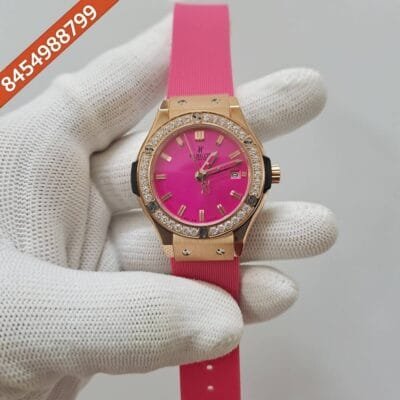 Hublot Classic Fusion Diamond Pink Rubber Strap Swiss Watch