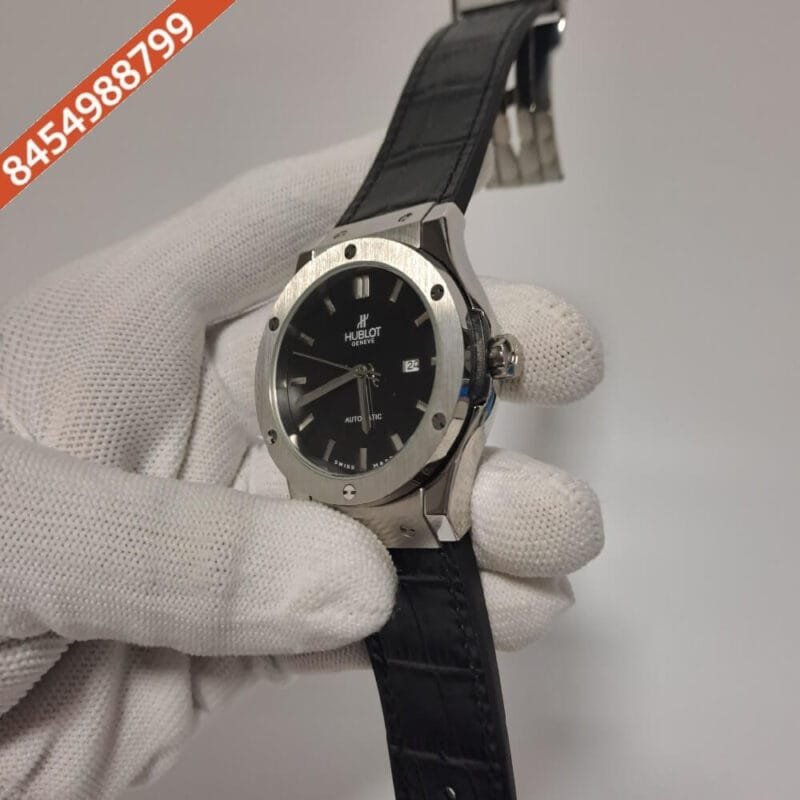 Hublot Classic Fusion Full Black Silver Bezel Swiss Automatic Watch - Image 3