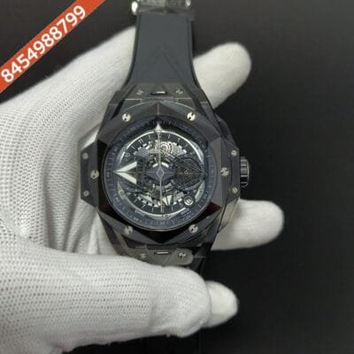 Hublot King Unicorn Full Black Rubber Strap Watch