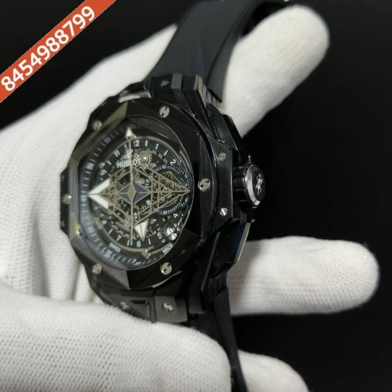 Hublot King Unicorn Full Black Rubber Strap Watch - Image 3
