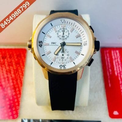 IWC AQUATIMER CHRONOGRAPH EDITION Rose Gold White Dial Swiss ETA 89365 Calibre Automatic Movement Watch