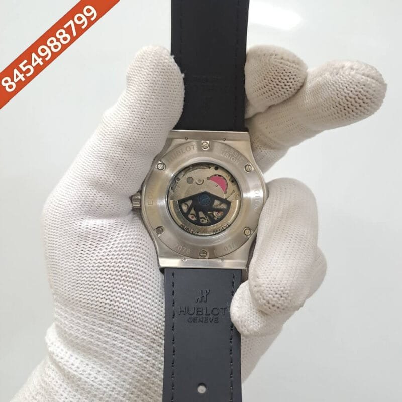 Hublot Classic Fusion Full Grey Black Dial Leather Swiss Automatic Watch - Image 4