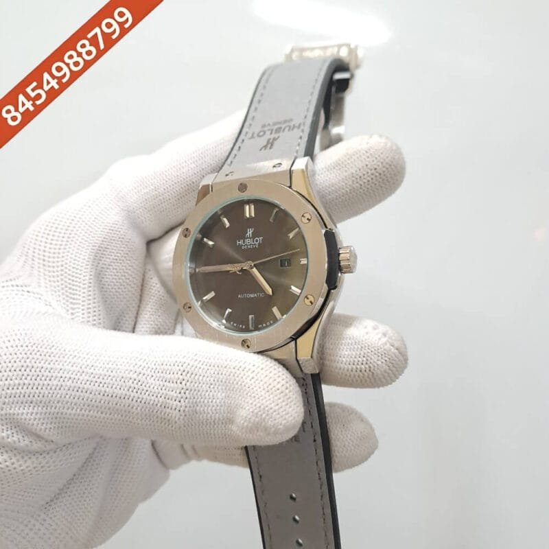Hublot Classic Fusion Full Grey Black Dial Leather Swiss Automatic Watch - Image 3