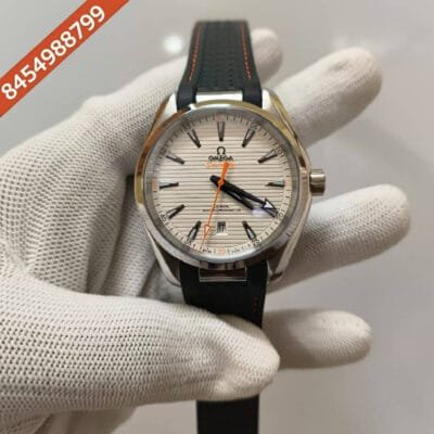 Omega Seamaster Aqua Tera Blue White Grey Rubber Strap Swiss Automatic Watch