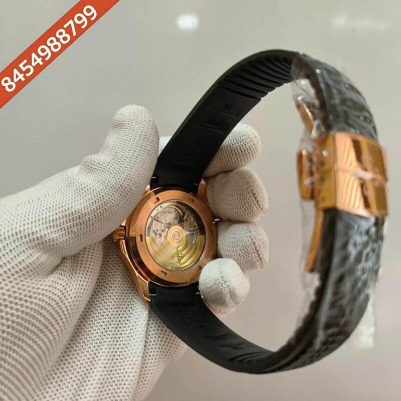 Patek Philippe Aquanaut Rose Gold Black Rubber Strap Swiss ETA Caliber 5168G Valjoux Movement Automatic Watch - Image 4