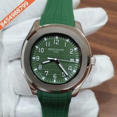 Patek Philippe Aquanaut Silver Green Dial Swiss Automatic Watch