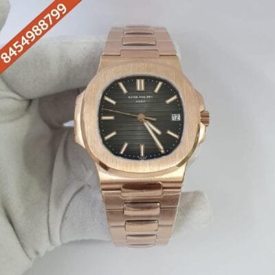 Patek Philippe Nautilus Rose Gold Grey Dial Super High Quality Swiss ETA Caliber 26-330 Automatic Movement Watch