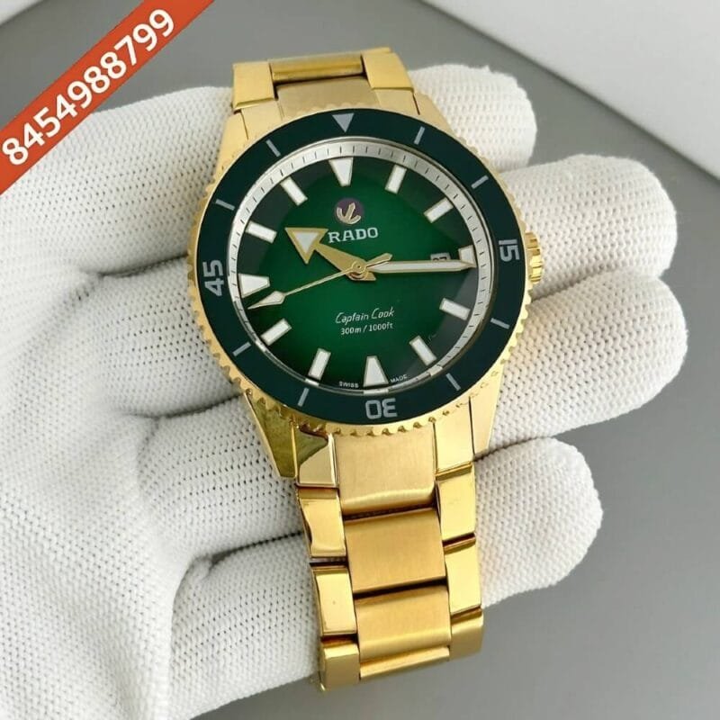 Rado Captain Cook HR Special Edition Full Gold & Green Dial Swiss Automatic Watch
