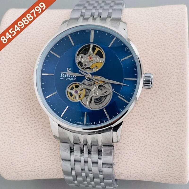 Rado Coupole Classic Open Heart Steel Blue Dial Swiss Automatic Watch