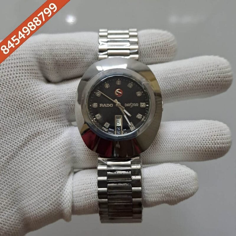 Rado Dia Star Full Silver Black Dial Swiss Automatic Watch