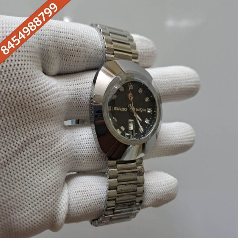 Rado Dia Star Full Silver Black Dial Swiss Automatic Watch - Image 2
