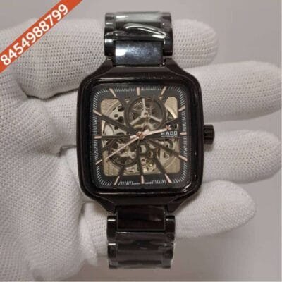 Rado True Square Open Heart Black Ceramic Swiss Automatic Watch