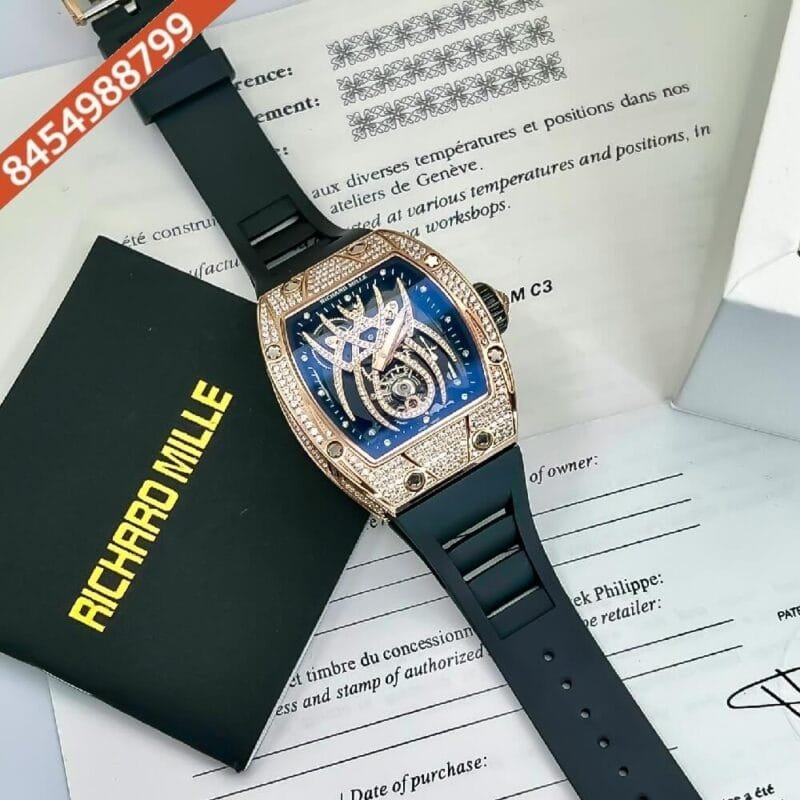 Richard Mille 19-01 Spyder Rose Gold & Diamond Swiss ETA Automatic Watch - Image 4
