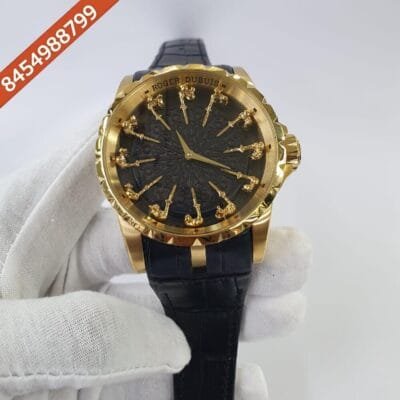 Roger Dubuis Excalibur Knights Of The Round Gold Black Dial Swiss Automatic Watch