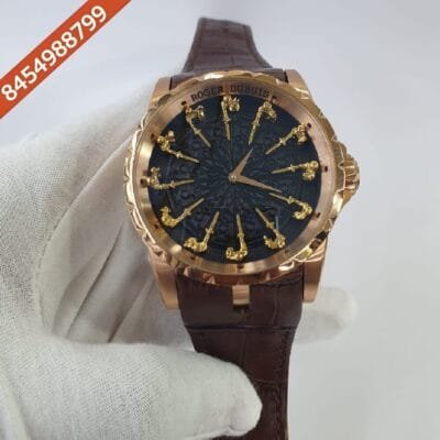 Roger Dubuis Excalibur Knights Of The Round Rose Gold Black Dial Swiss Automatic Watch