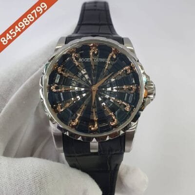 Roger Dubuis Excalibur Knights of the Round Table IV Black Diamond Dial Swiss ETA Automatic Movement watch