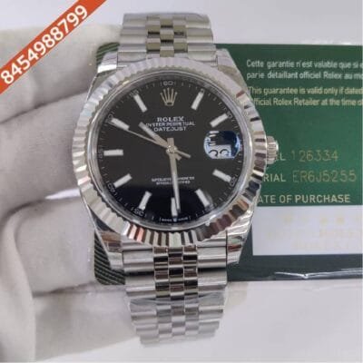 Rolex Date Just Black Dial Swiss ETA Calibre 3235 Automatic Movement Watch