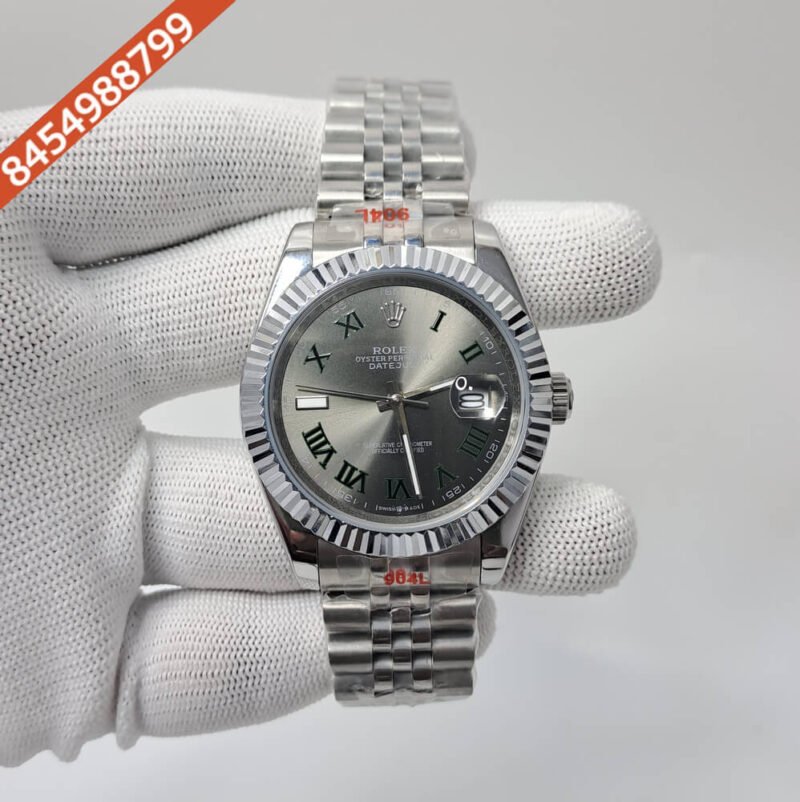 Rolex Date -Just Roman Marker Black Dial Swiss Automatic Watch