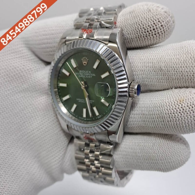 Rolex Date -Just Stick Marker Green Dial Swiss Automatic Watch - Image 3