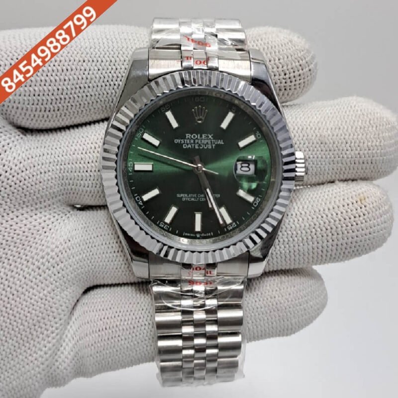 Rolex Date -Just Stick Marker Green Dial Swiss Automatic Watch