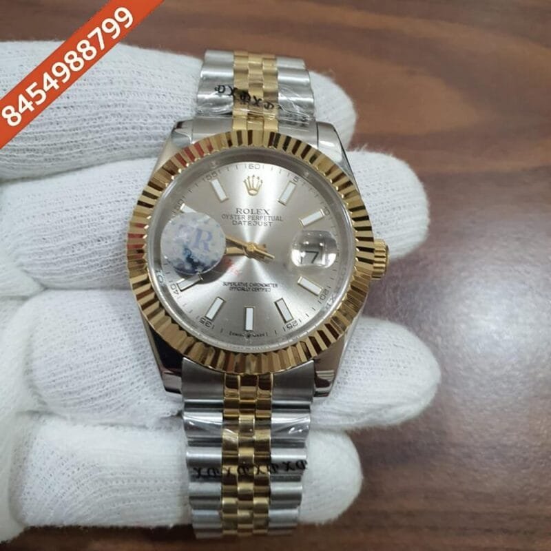 Rolex Date just Dual Tone Silver Dial Swiss Automatic Watch