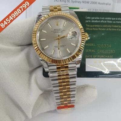 Rolex Day-Date Silver Grey Stick Marking Swiss ETA Calibre 3255 Automatic Movement Watch