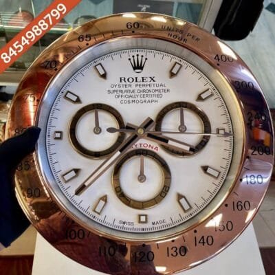 Rolex Daytona Rose Gold Bezel White Dial Wall Clock