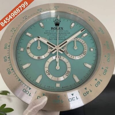 Rolex Daytona Silver Green Dial Wall Clock