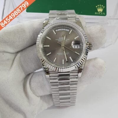 Rolex Day–Date Grey Dial Swiss ETA Calibre 3255 Automatic Movement Watch