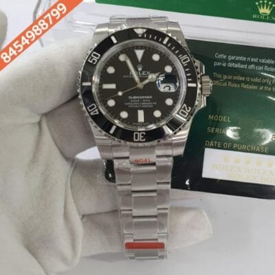 Rolex Submariner Silver Black Dial Swiss ETA Calibre 3235 Automatic Movement Watch