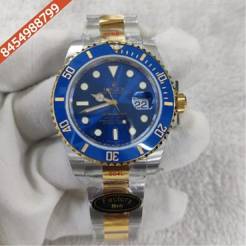 Rolex Submariner Dual Tone Blue Dial Swiss ETA Calibre 3235 Automatic Movement Watch