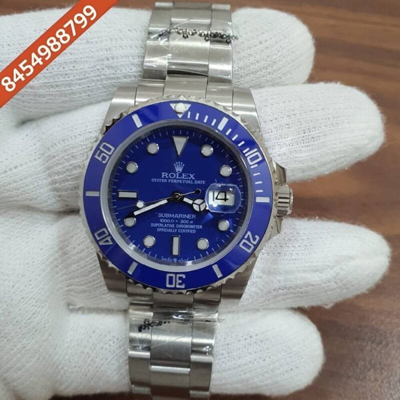 Rolex Submariner Silver Blue Dial Swiss Automatic Watch