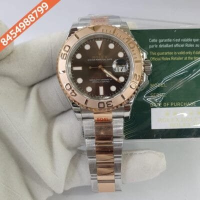 Rolex Yach Master Dual Tone Brown Dial Swiss ETA Calibre 2236 Automatic Movement Watch