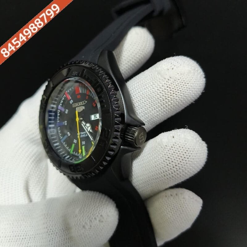 Seiko Rainbow Mod Full Black Swiss Automatic Watch - Image 3