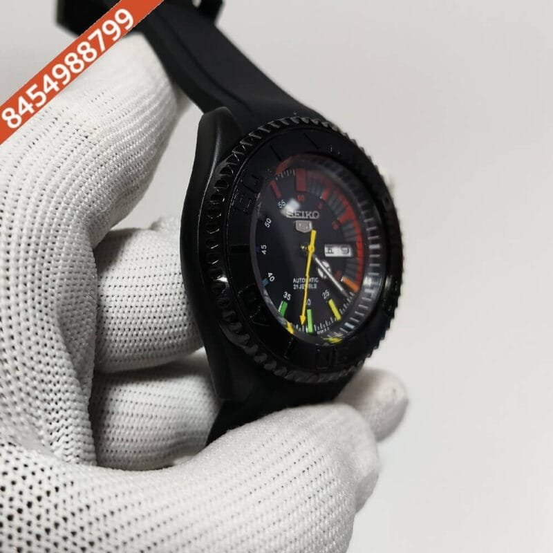 Seiko Rainbow Mod Full Black Swiss Automatic Watch - Image 2