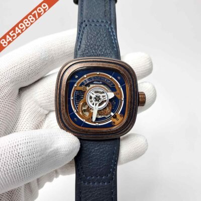 Seven Friday Industrial Series Skeleton Dial Blue Leather Strap Swiss Automatic Watch