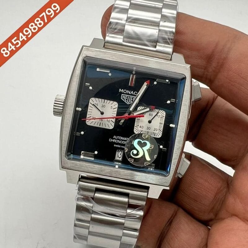 Tag Heuer Monaco Caliber 12 Steel Black Dial Swiss Watch
