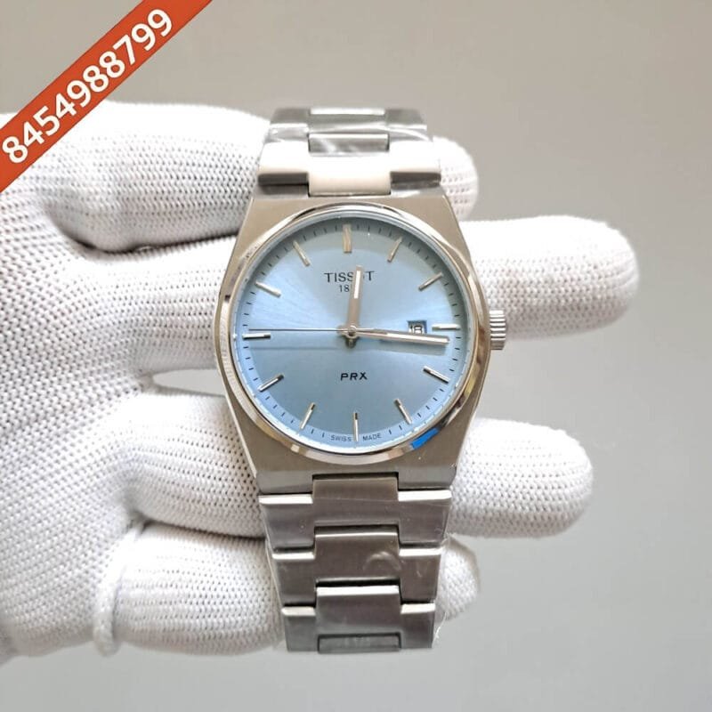 Tissot 1853 T-Classic PRX Full Steel Sky Blue Dial Swiss Watch